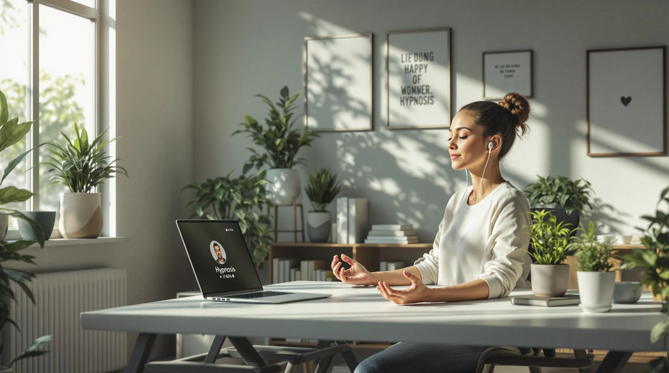 A therapist holding a client's hands in a comfortable and supportive counseling session, set in a warmly lit, home-like environment.