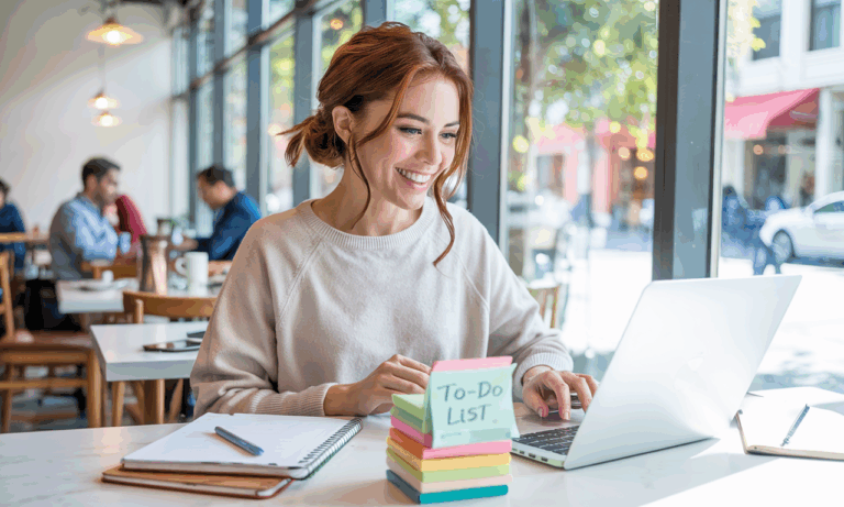 A focused woman working with a “To-Do List” shows the mindset needed to end the cycle of procrastination and boost daily momentum.