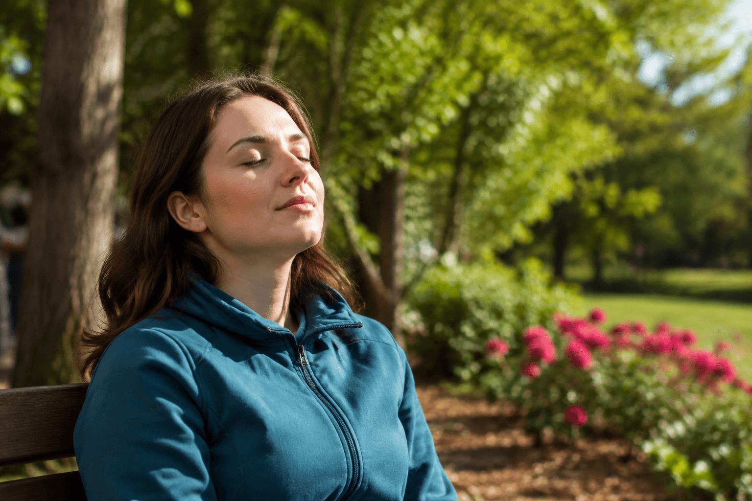 Person practicing relaxation techniques to support everyday mental wellbeing.