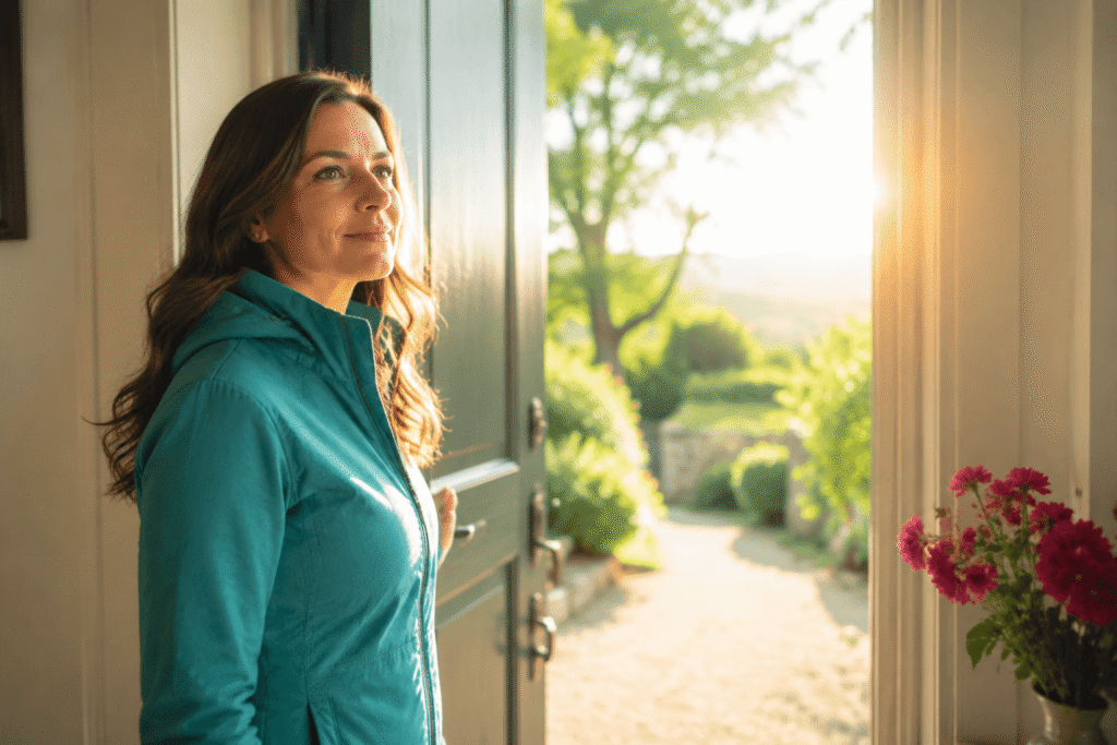 Person reflecting on limiting beliefs and personal growth through self-awareness.