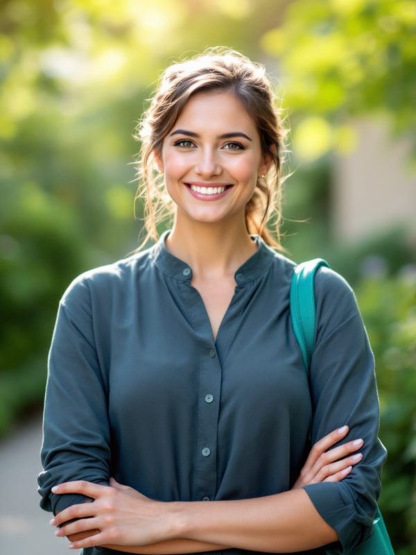 A happy and confident woman outdoors after a successful hypnotherapy session in Los Gatos, feeling rejuvenated and stress-free. A happy and confident woman outdoors after a successful hypnotherapy session in Los Gatos, feeling rejuvenated and stress-free.